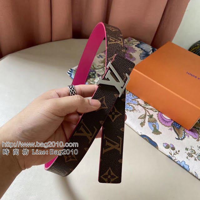 LV新款女士皮帶 路易威登Initiales雙面小牛皮腰帶  jjp1226